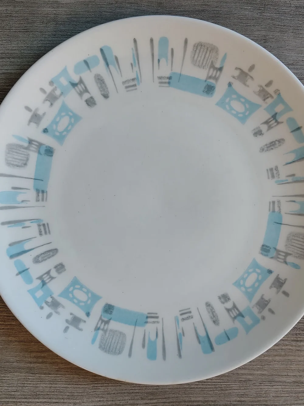Vintage 5pc Royal China Blue Heaven Dinner Plates & Tab Handle Platter Set